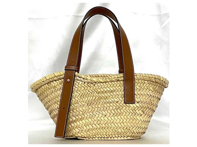Borsa in pelle beige e marrone Loewe - vista 4