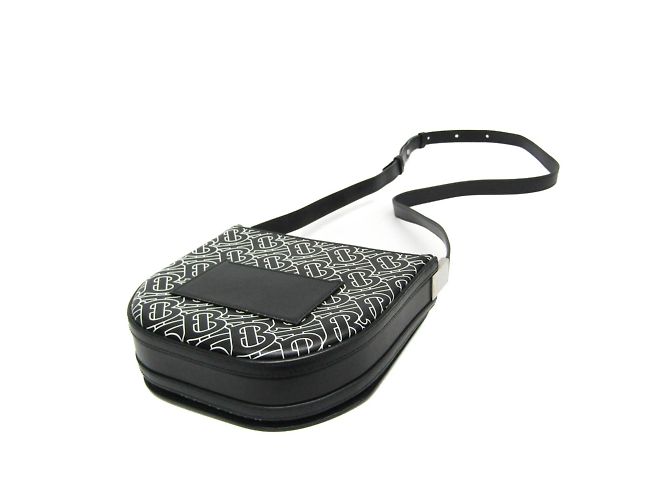 Borsa a spalla in pelle con monogramma TB per donne di Burberry Nero - vista 3
