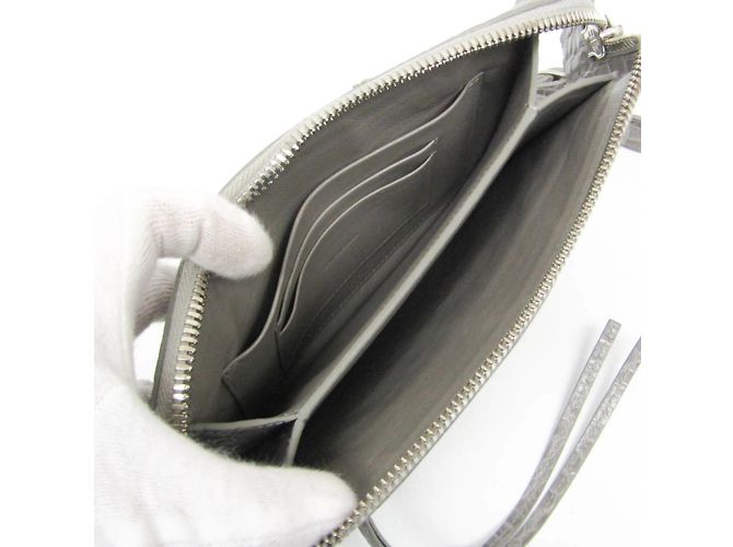 Borsa a spalla in pelle grigia Balenciaga Marrone - vista 4