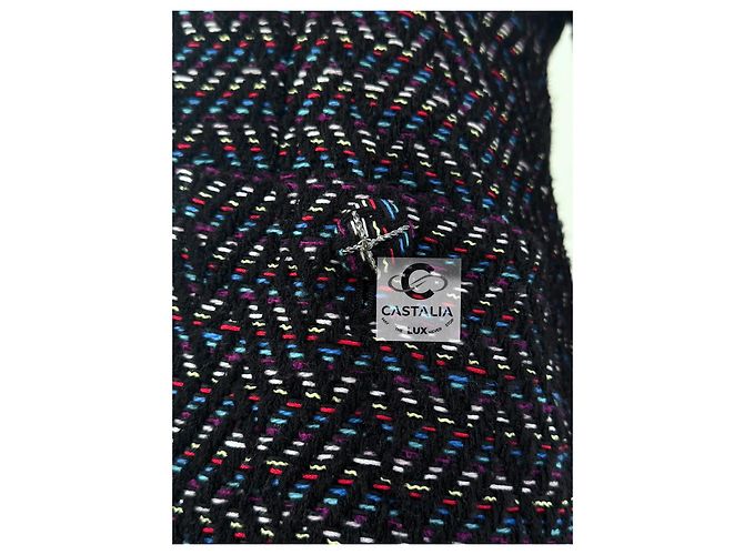 Chaqueta de tweed Lesage con botones CC Chanel París / Mónaco 34 FR Negro - vista 6