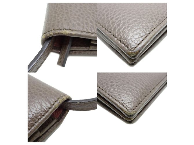 Portafoglio a spalla in pelle rosa grigiastro Gucci Grigio - vista 10