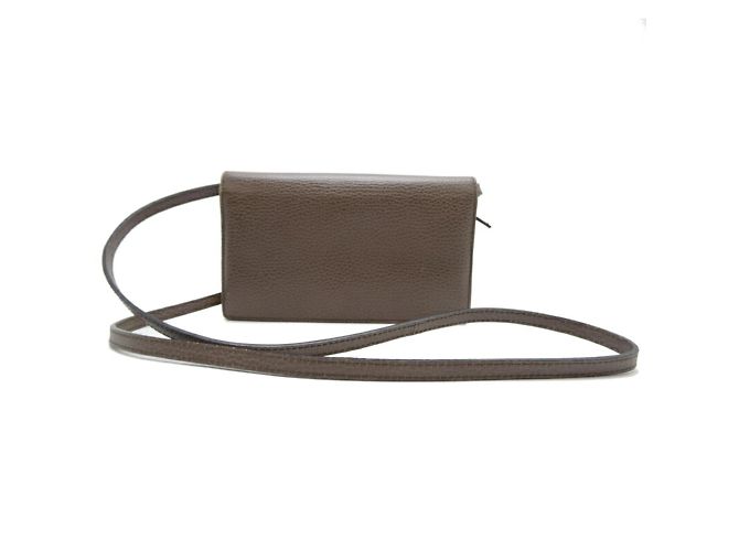 Portafoglio a spalla in pelle rosa grigiastro Gucci Grigio - vista 2