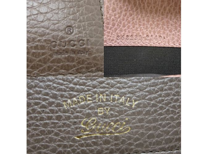 Portafoglio a spalla in pelle rosa grigiastro Gucci Grigio - vista 7