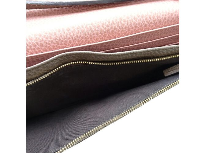 Portafoglio a spalla in pelle rosa grigiastro Gucci Grigio - vista 9