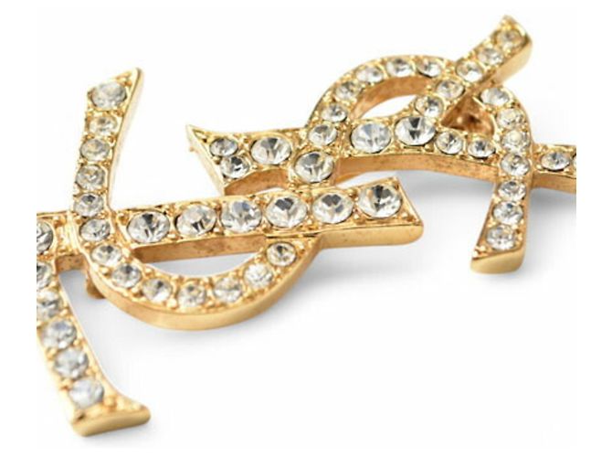 Spilla in strass dorato Yves Saint Laurent D'oro - vista 6