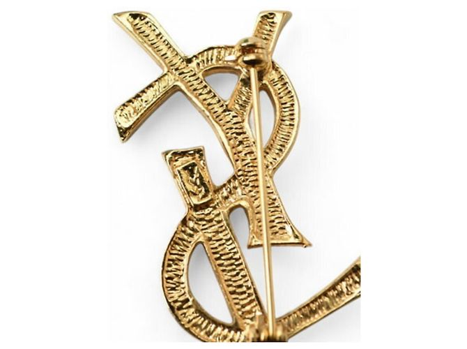 Spilla in strass dorato Yves Saint Laurent D'oro - vista 7