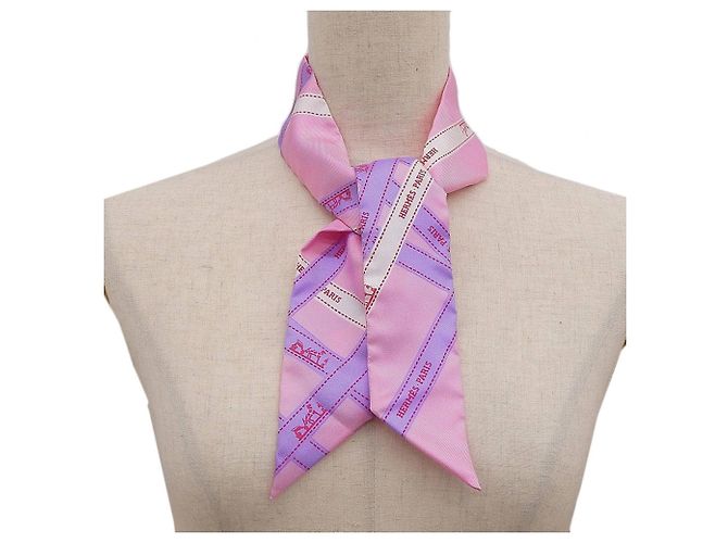Hermès Bufanda de seda rosa Hermes - vista 2