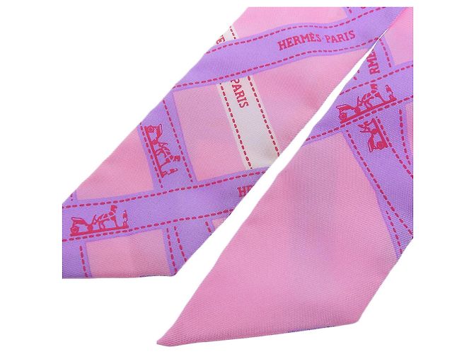 Hermès Bufanda de seda rosa Hermes - vista 4