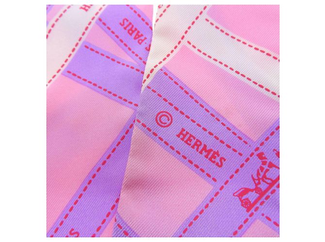 Hermès Bufanda de seda rosa Hermes - vista 5