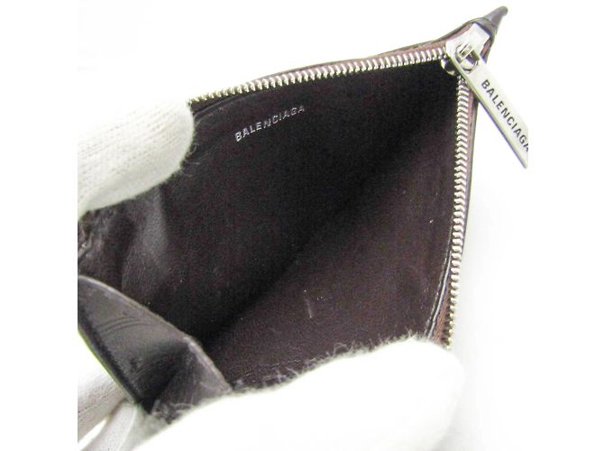 Estuche de monedas Balenciaga Fragment Marrón oscuro - vista 4