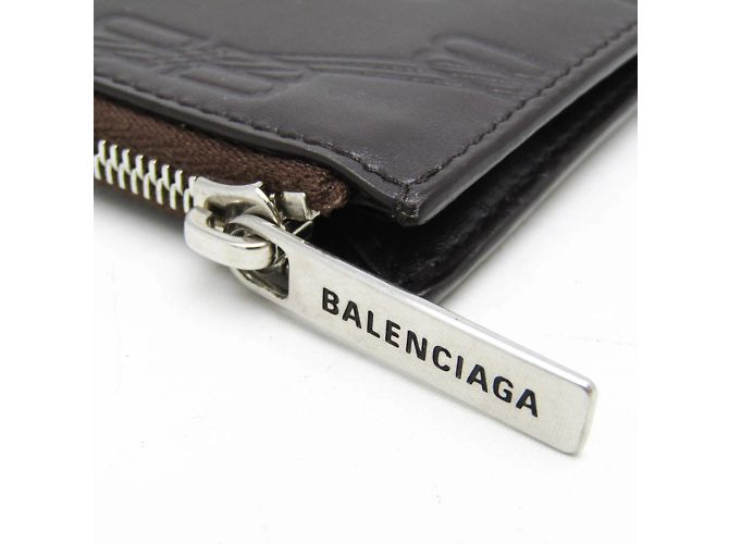 Estuche de monedas Balenciaga Fragment Marrón oscuro - vista 7