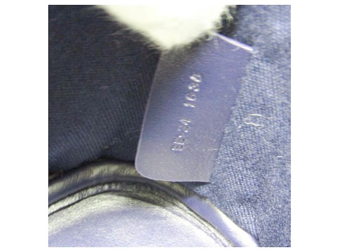Pochette in pelle e cotone Salvatore Ferragamo Crudo Blu navy - Ansicht 12