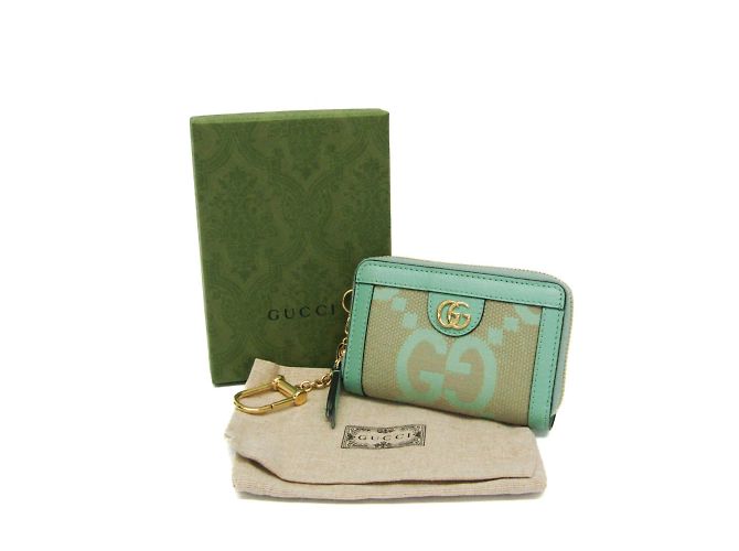 Monedero Gucci Jumbo GG 726503 Beige Verde - vista 2