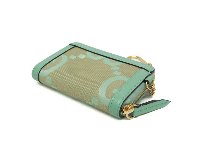 Monedero Gucci Jumbo GG 726503 Beige Verde - vista 3
