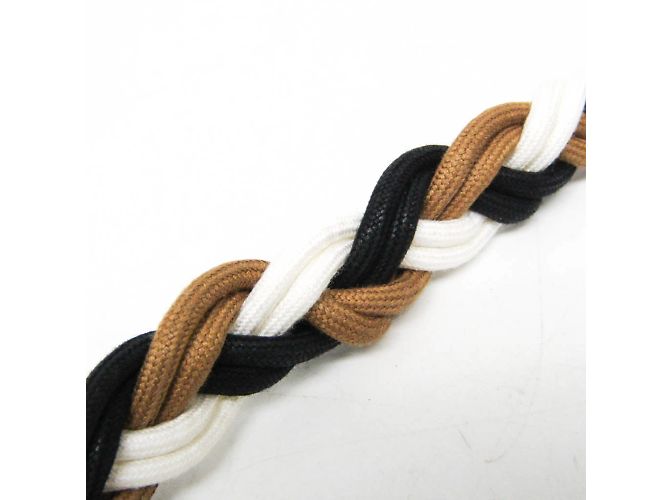Cintura Sash Hermès con motivo H Marrone Nero Argento Bianco - vista 4