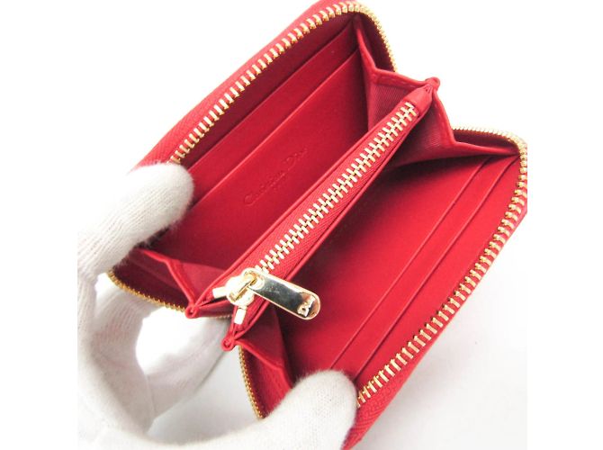 Monedero de cuero Lady Dior de Christian Dior Roja - vista 4