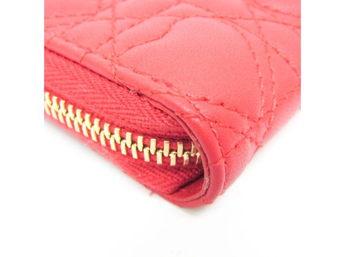 Monedero de cuero Lady Dior de Christian Dior Roja - vista 5