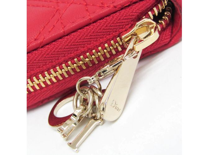 Monedero de cuero Lady Dior de Christian Dior Roja - vista 7