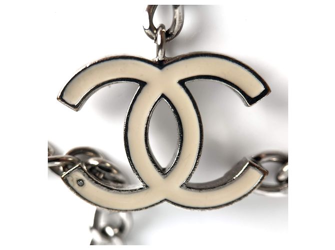 Timeless Chanel CC Metal Thin Belt 95 White - view 7