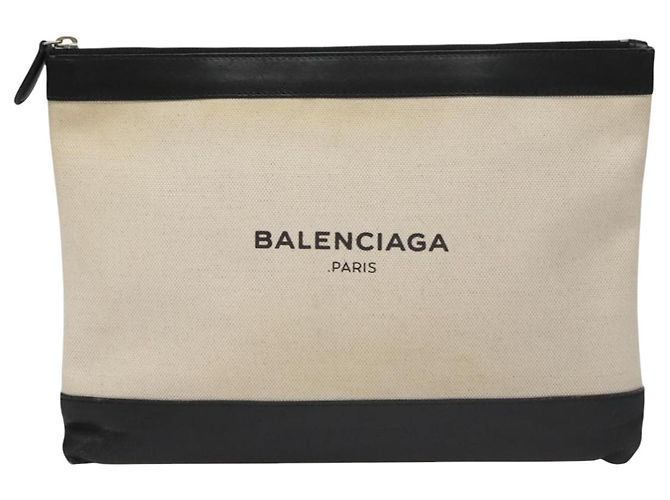 Borsa a mano BALENCIAGA in tela nera e bianca 420407 Auth bs21562 Nero Bianco - vista 2