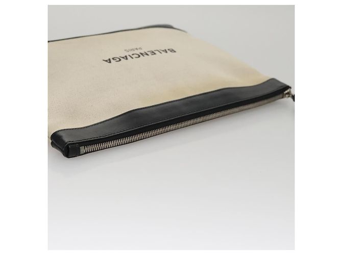Borsa a mano BALENCIAGA in tela nera e bianca 420407 Auth bs21562 Nero Bianco - vista 6