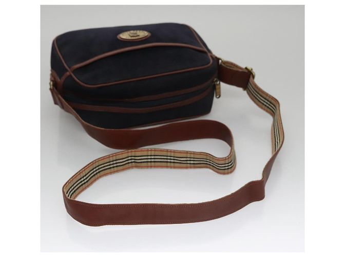 Autre Marque Borsa a Spalla Burberrys in Camoscio Blu Navy Auth bs21460 - vista 7