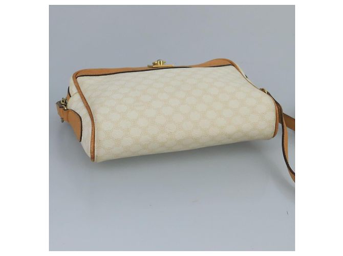 Céline CELINE Macadam Canvas Schultertasche aus PVC-Leder Weiß Auth 110698 - Ansicht 10