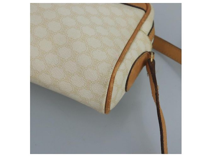 Céline CELINE Macadam Canvas Schultertasche aus PVC-Leder Weiß Auth 110698 - Ansicht 11