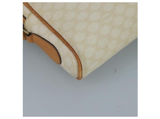 Céline CELINE Macadam Canvas Schultertasche aus PVC-Leder Weiß Auth 110698 - Ansicht 12