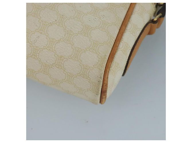 Céline CELINE Macadam Canvas Schultertasche aus PVC-Leder Weiß Auth 110698 - Ansicht 13