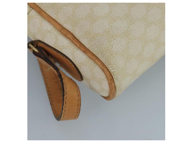 Céline CELINE Macadam Canvas Schultertasche aus PVC-Leder Weiß Auth 110698 - Ansicht 14