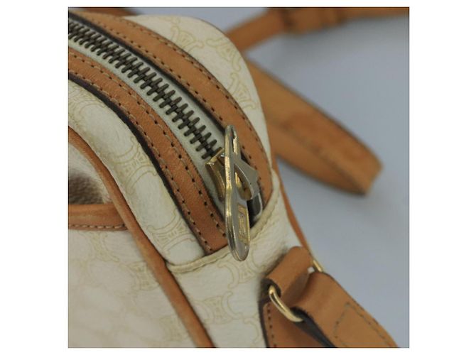 Céline CELINE Macadam Canvas Schultertasche aus PVC-Leder Weiß Auth 110698 - Ansicht 16