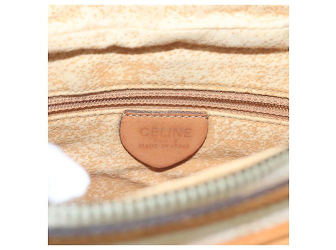 Céline CELINE Macadam Canvas Schultertasche aus PVC-Leder Weiß Auth 110698 - Ansicht 17