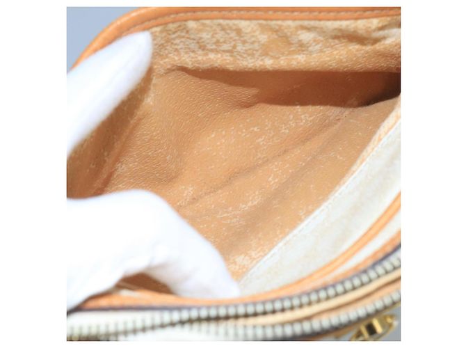 Céline CELINE Macadam Canvas Schultertasche aus PVC-Leder Weiß Auth 110698 - Ansicht 23