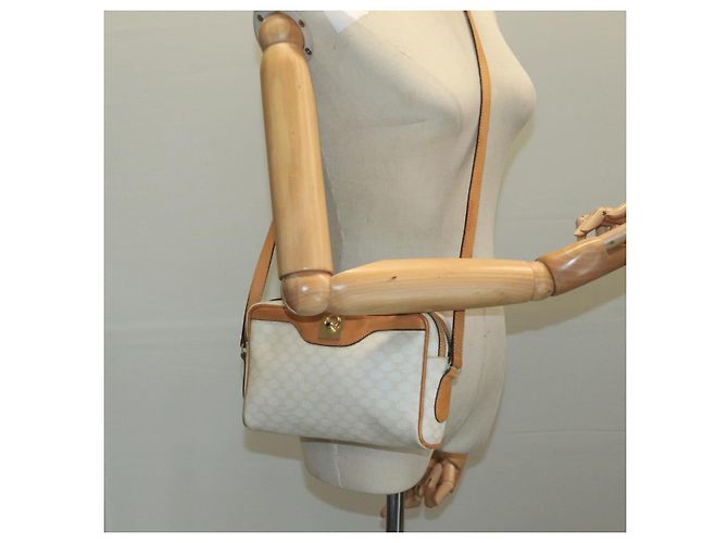 Céline CELINE Macadam Canvas Schultertasche aus PVC-Leder Weiß Auth 110698 - Ansicht 25
