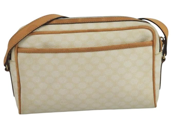 Céline CELINE Macadam Canvas Schultertasche aus PVC-Leder Weiß Auth 110698 - Ansicht 3