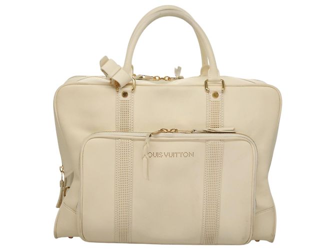 LOUIS VUITTON Varleys 24H Borsa a mano in pelle crema M95360 LV Auth bs20954 Crudo - vista 13