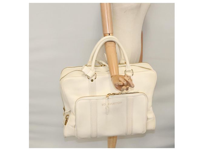LOUIS VUITTON Varleys 24H Borsa a mano in pelle crema M95360 LV Auth bs20954 Crudo - vista 31