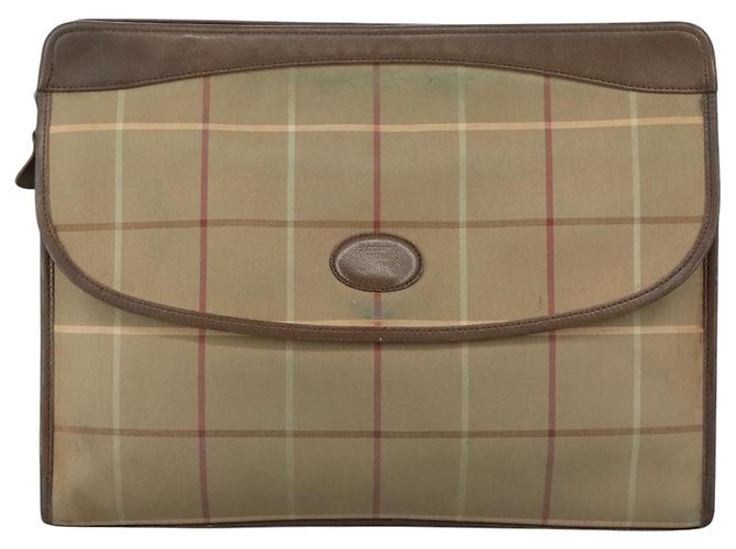 Autre Marque Borsa a mano in tela beige Burberrys Nova Check Auth bs21459 - vista 2