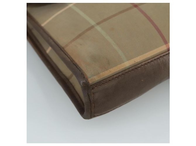 Autre Marque Borsa a mano in tela beige Burberrys Nova Check Auth bs21459 - vista 9