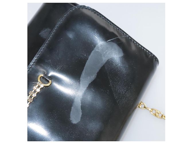 Céline Borsa a spalla CELINE in pelle verniciata nera Auth 108958 Nero - vista 10