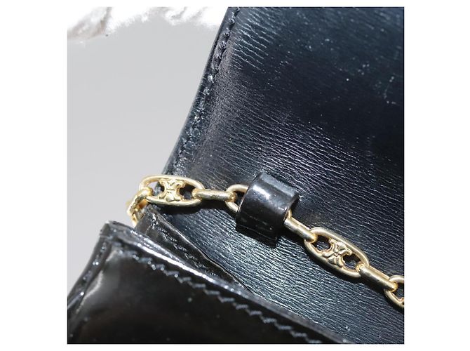 Céline Borsa a spalla CELINE in pelle verniciata nera Auth 108958 Nero - vista 11