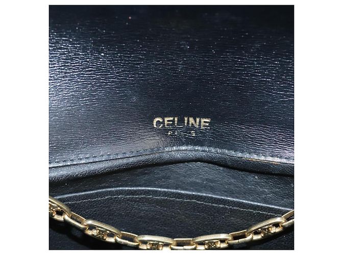 Céline Borsa a spalla CELINE in pelle verniciata nera Auth 108958 Nero - vista 17