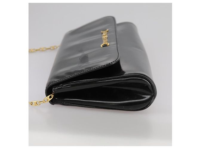 Céline Borsa a spalla CELINE in pelle verniciata nera Auth 108958 Nero - vista 3