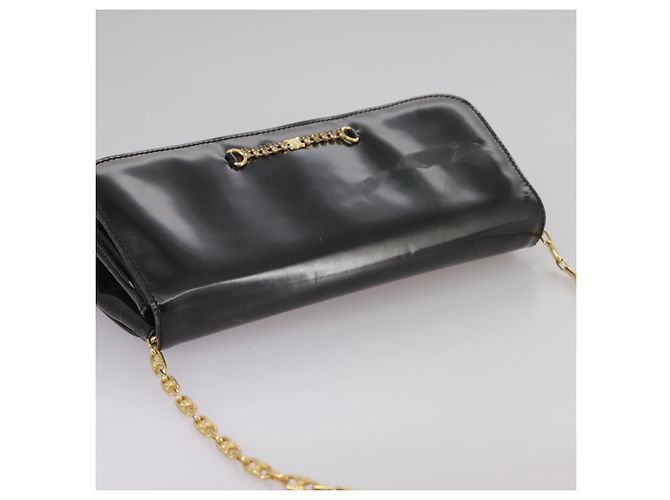 Céline Borsa a spalla CELINE in pelle verniciata nera Auth 108958 Nero - vista 5