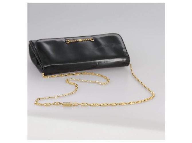 Céline Borsa a spalla CELINE in pelle verniciata nera Auth 108958 Nero - vista 6