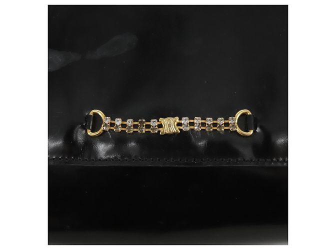 Céline Borsa a spalla CELINE in pelle verniciata nera Auth 108958 Nero - vista 9