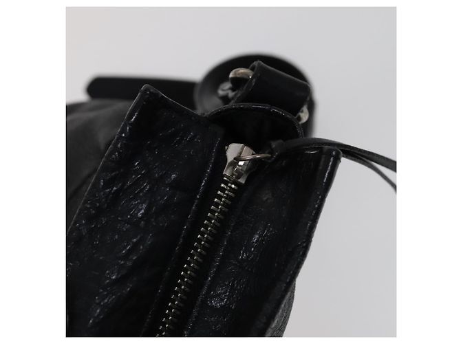 Borsa a spalla in pelle nera Burberry Auth yk16686 Nero - vista 11