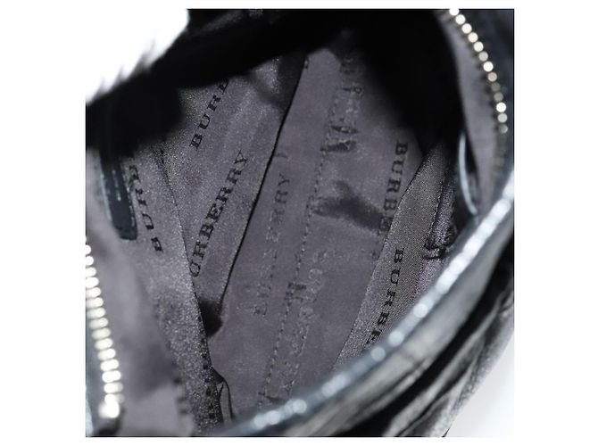 Borsa a spalla in pelle nera Burberry Auth yk16686 Nero - vista 12