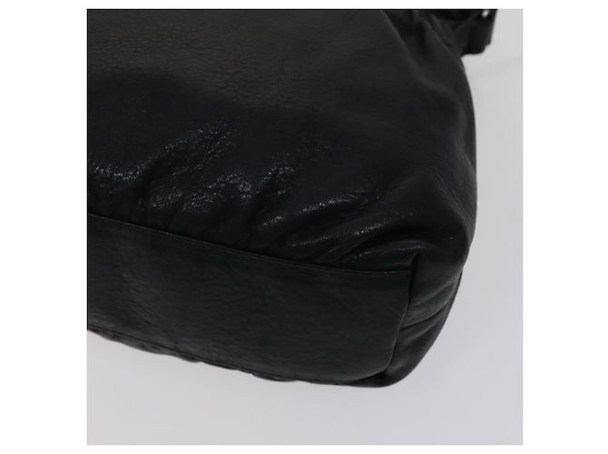 Borsa a spalla in pelle nera Burberry Auth yk16686 Nero - vista 15